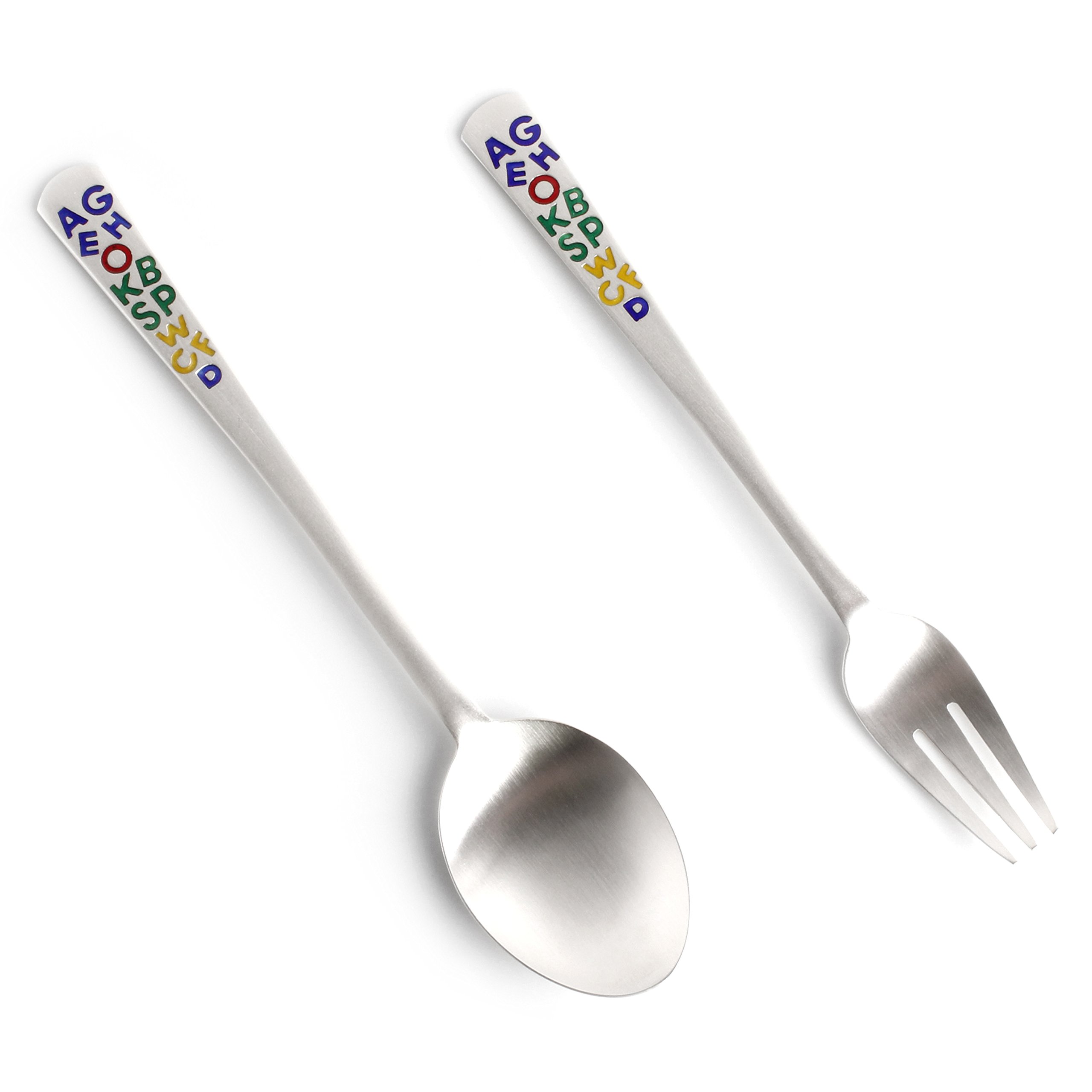 Amazon | スプーンフォークセット 子供用 シルバー七宝焼き SG119K